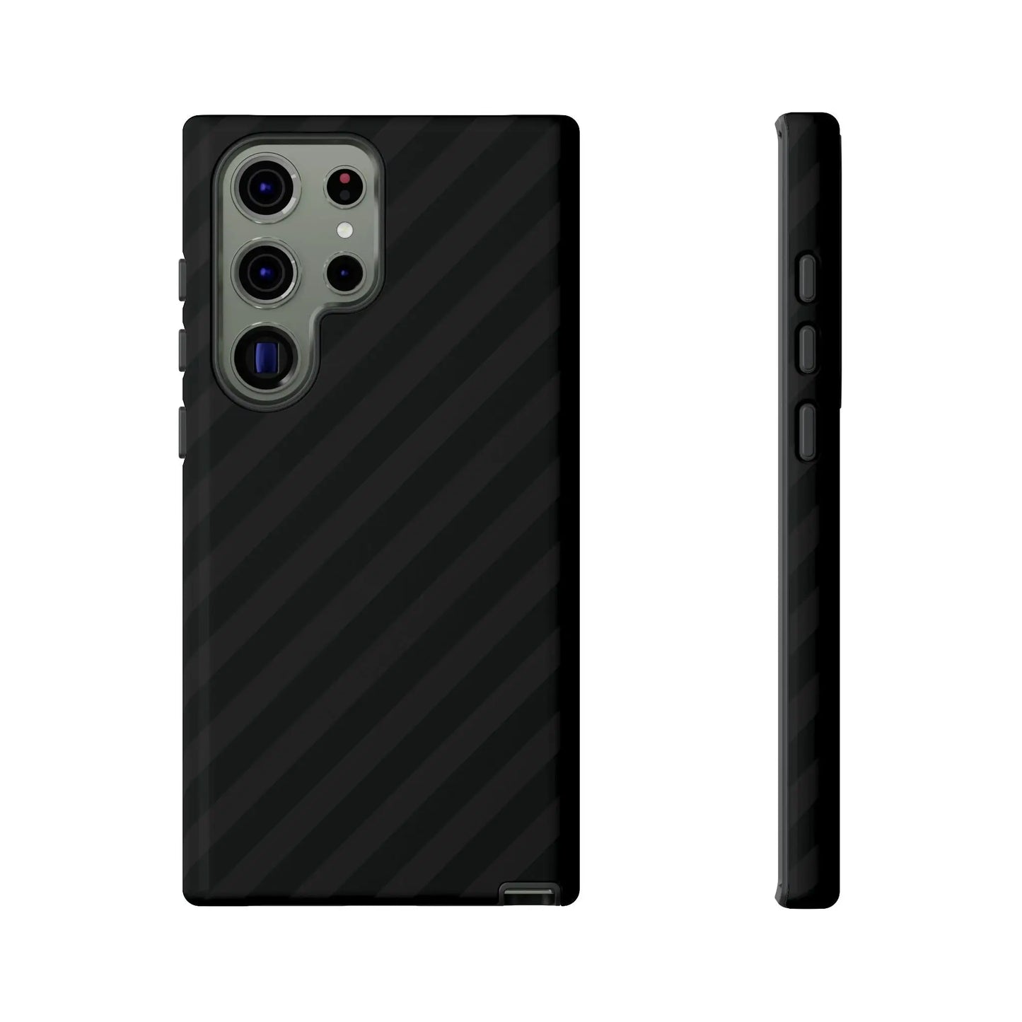 Black carbon fiber textured phone case with black diagonal pattern tough gloss finish for samsung galaxy s23 ultra back side
