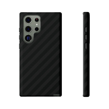 Black carbon fiber textured phone case with black diagonal pattern tough gloss finish for samsung galaxy s23 ultra back side