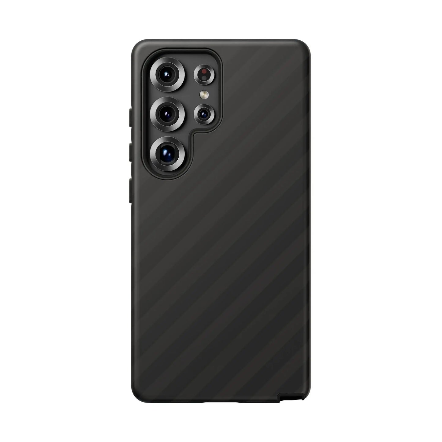 Black carbon fiber-patterned phone case for samsung galaxy s23 ultra with black diagonal pattern tough gloss finish on back side