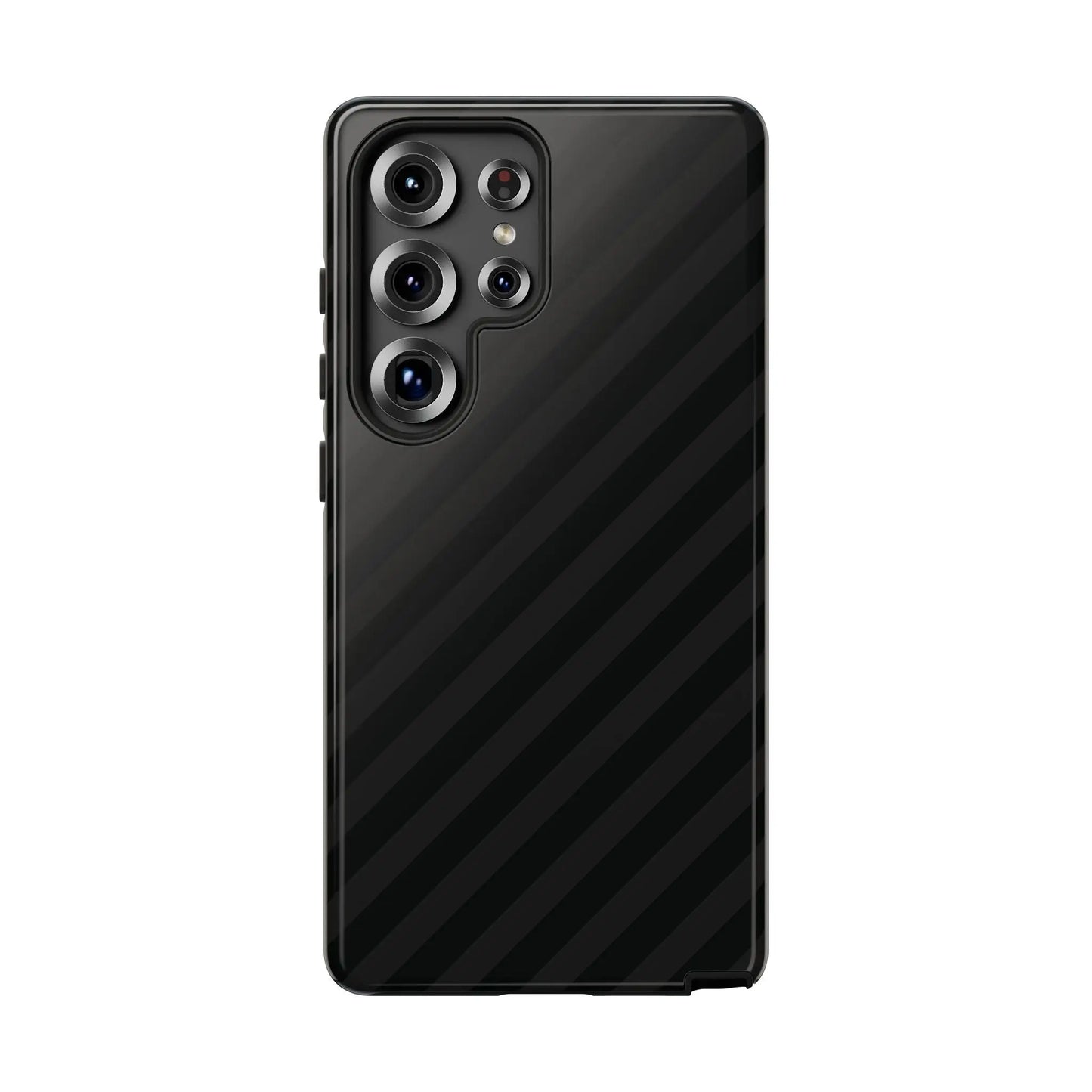 Black diagonal pattern tough gloss finish protective case for samsung galaxy s23 ultra showing back side