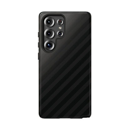 Black diagonal pattern tough gloss finish protective case for samsung galaxy s23 ultra showing back side