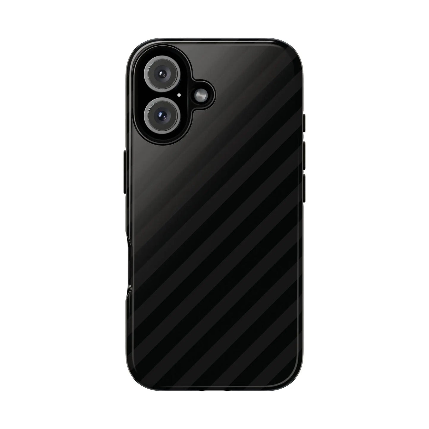 Back side of black diagonal pattern tough phone case with a glossy finish for iphone samsung and google pixel