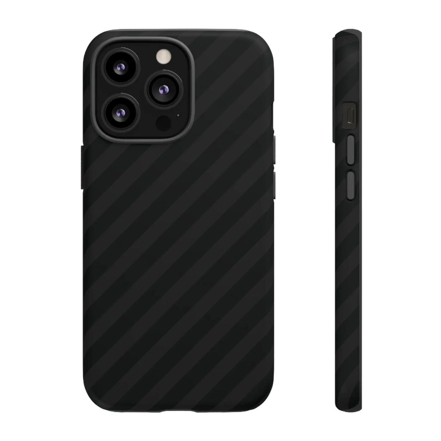 Back side of phone case with black diagonal pattern tough gloss finish protective carbon fiber design for multiple brands