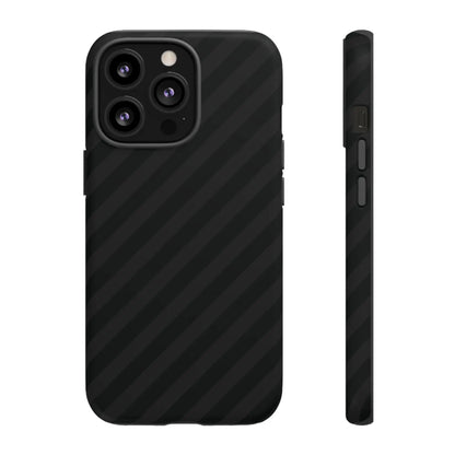 Back side of phone case with black diagonal pattern tough gloss finish protective carbon fiber design for multiple brands