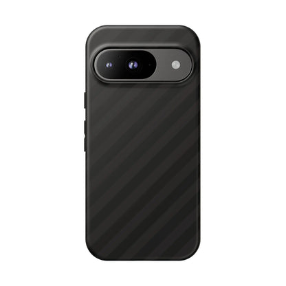 Black carbon fiber phone case with a sleek back side design featuring a black diagonal pattern tough gloss finish protective cover