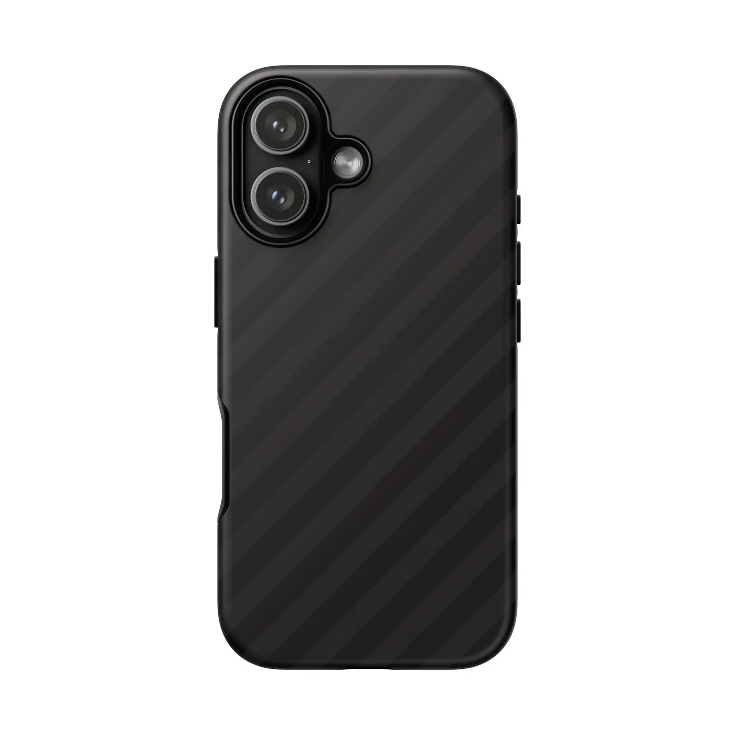 Black carbon fiber-patterned phone case back with sleek modern design featuring black diagonal pattern tough gloss finish