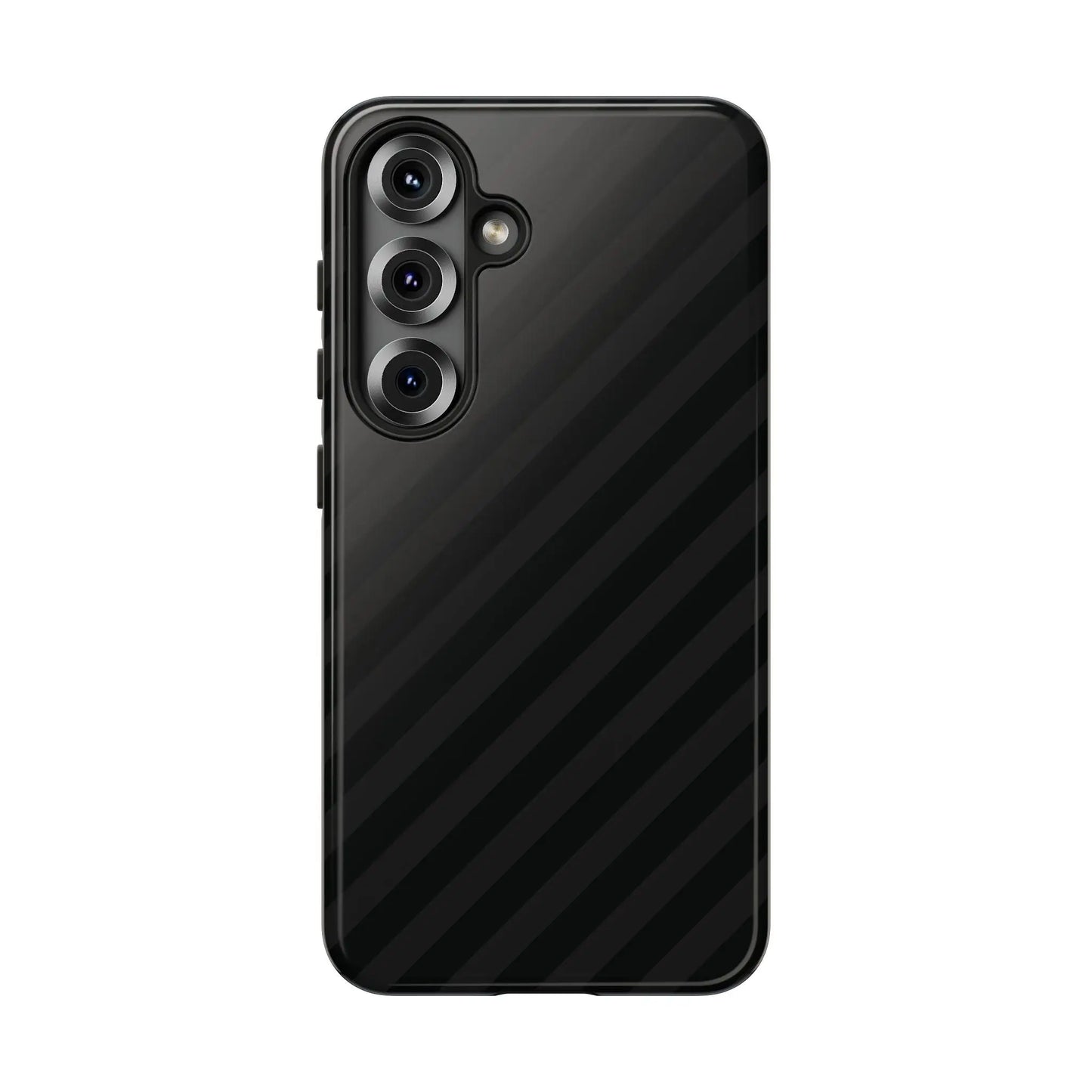 Black smartphone back with diagonal pattern tough gloss finish protective case for iphone samsung google pixel