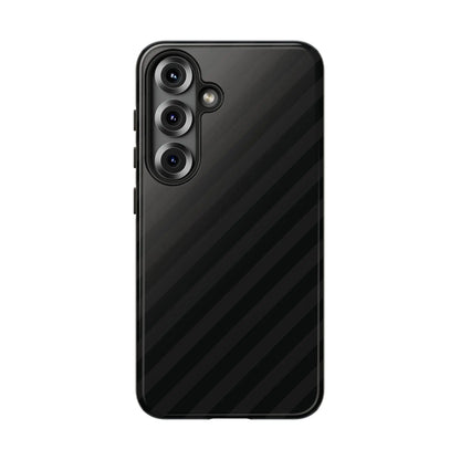 Black smartphone back with diagonal pattern tough gloss finish protective case for iphone samsung google pixel