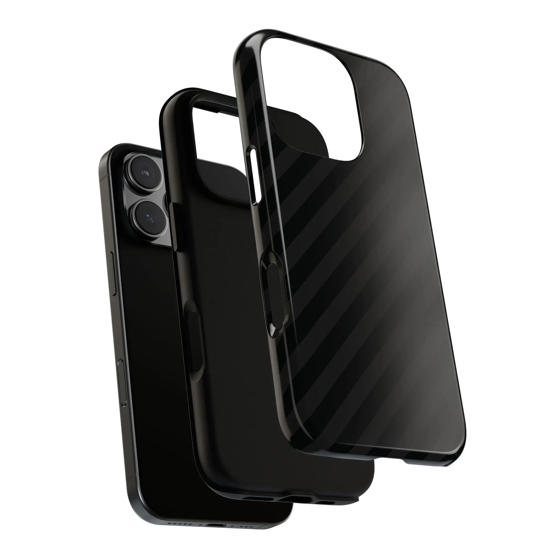 Black diagonal pattern carbon fiber phone case with sleek glossy finish shown from the back for iphone samsung pixel