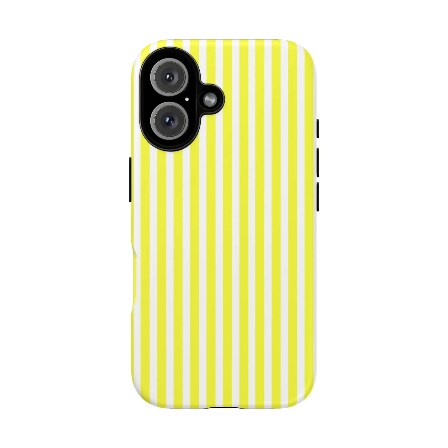 Vibrant banana yellow and white striped tough phone case cover with hard shell back for iphone samsung google