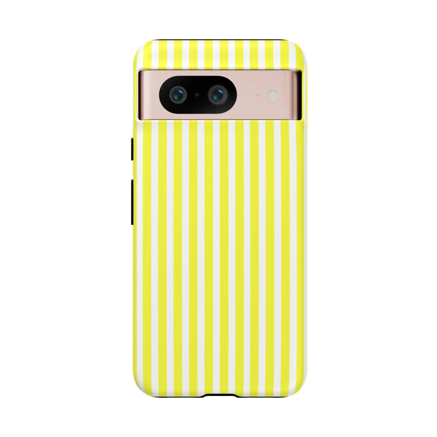Phone case cover with a banana yellow and white striped tough hard shell for protective use on iphone samsung and google backs