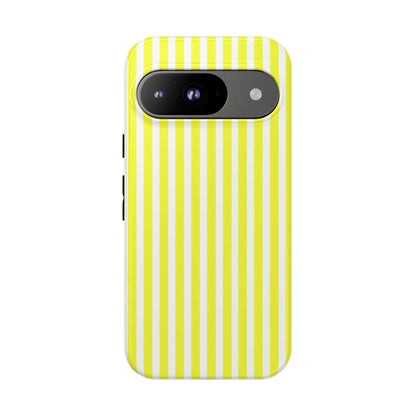 Phone case cover showing the back side with a banana yellow and white striped tough hard shell for iphone samsung google
