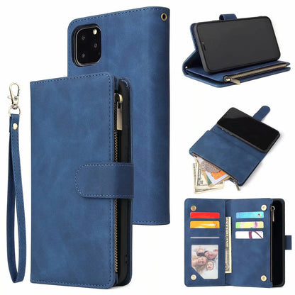 Phone Case Wallet Multi Card Zipper Bag Protective Shell