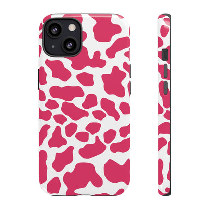 Pink Cow Print Phone Case Cover for iPhone Samsung Google smart phones - iPhone 13 / Glossy - Phone Case