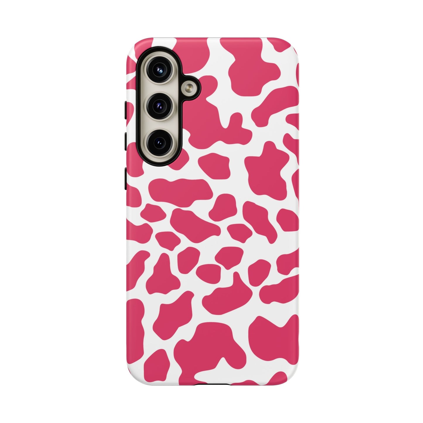Pink Cow Print Phone Case Cover for iPhone Samsung Google smart phones - Samsung Galaxy S24 Plus / Matte - Phone Case