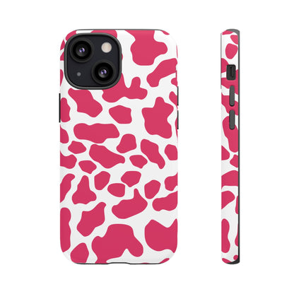 Pink Cow Print Phone Case Cover for iPhone Samsung Google smart phones - iPhone 13 Mini / Matte - Phone Case