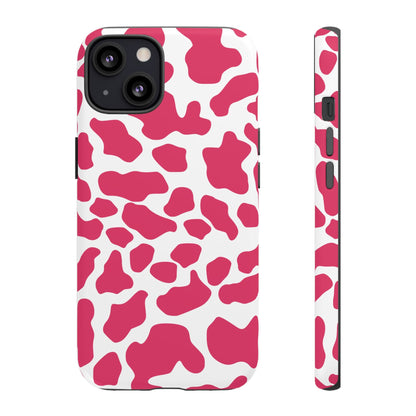 Pink Cow Print Phone Case Cover for iPhone Samsung Google smart phones - iPhone 13 / Matte - Phone Case