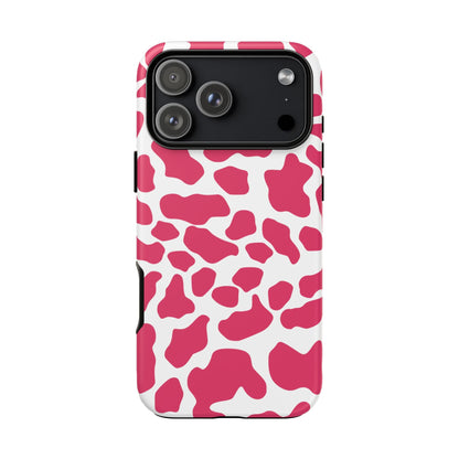 Pink Cow Print Phone Case Cover for iPhone Samsung Google smart phones - iPhone 17 Pro Max / Matte - Phone Case