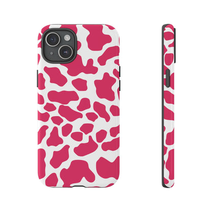 Pink Cow Print Phone Case Cover for iPhone Samsung Google smart phones - iPhone 15 Plus / Glossy - Phone Case