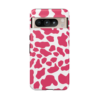 Pink Cow Print Phone Case Cover for iPhone Samsung Google smart phones - Google Pixel 8 Pro / Matte - Phone Case