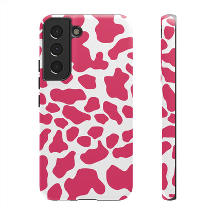 Pink Cow Print Phone Case Cover for iPhone Samsung Google smart phones - Samsung Galaxy S22 / Matte - Phone Case
