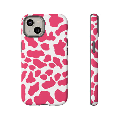 Pink Cow Print Phone Case Cover for iPhone Samsung Google smart phones - iPhone 14 / Matte - Phone Case