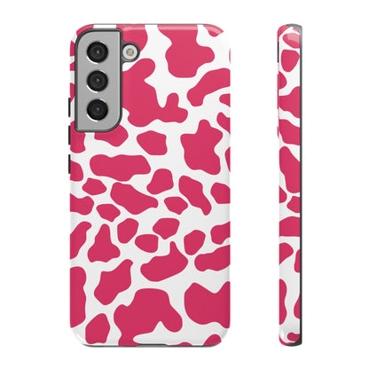 Pink Cow Print Phone Case Cover for iPhone Samsung Google smart phones - Samsung Galaxy S22 Plus / Glossy - Phone Case