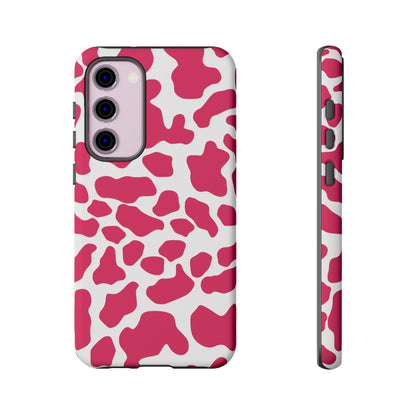 Pink Cow Print Phone Case Cover for iPhone Samsung Google smart phones - Samsung Galaxy S23 Plus / Matte - Phone Case