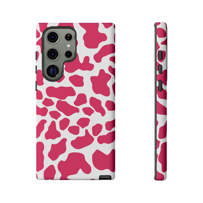 Pink Cow Print Phone Case Cover for iPhone Samsung Google smart phones - Samsung Galaxy S23 Ultra / Matte - Phone Case