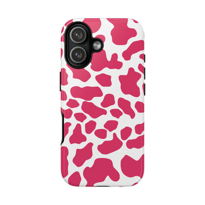 Pink Cow Print Phone Case Cover for iPhone Samsung Google smart phones - iPhone 17 / Glossy - Phone Case