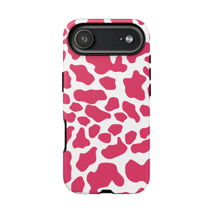 Pink Cow Print Phone Case Cover for iPhone Samsung Google smart phones - iPhone 17 Air / Matte - Phone Case