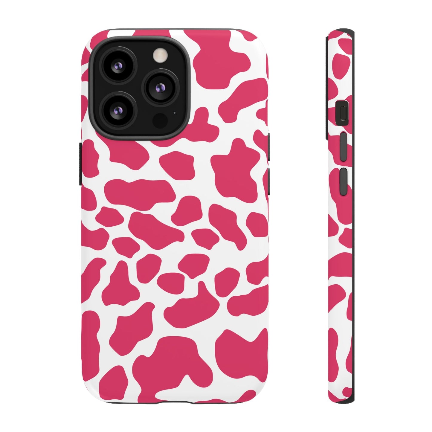 Pink Cow Print Phone Case Cover for iPhone Samsung Google smart phones - iPhone 13 Pro / Matte - Phone Case
