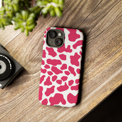 Pink Cow Print Phone Case Cover for iPhone Samsung Google smart phones - Phone Case