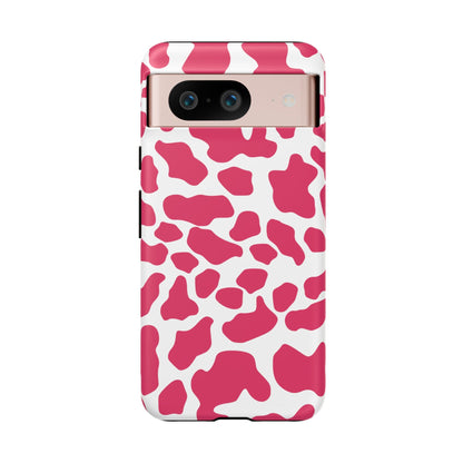 Pink Cow Print Phone Case Cover for iPhone Samsung Google smart phones - Phone Case