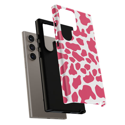 Pink Cow Print Phone Case Cover for iPhone Samsung Google smart phones - Phone Case