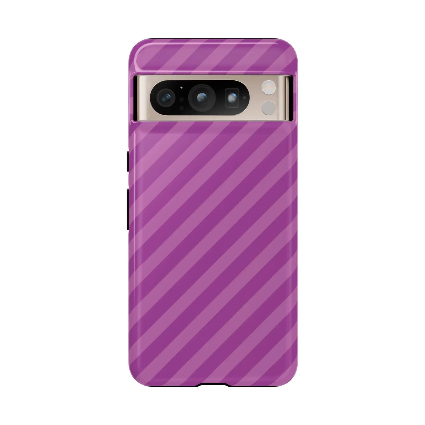 Back side of a purple diagonal phone case cover with sleek glossy finish for protective phone accessories gift