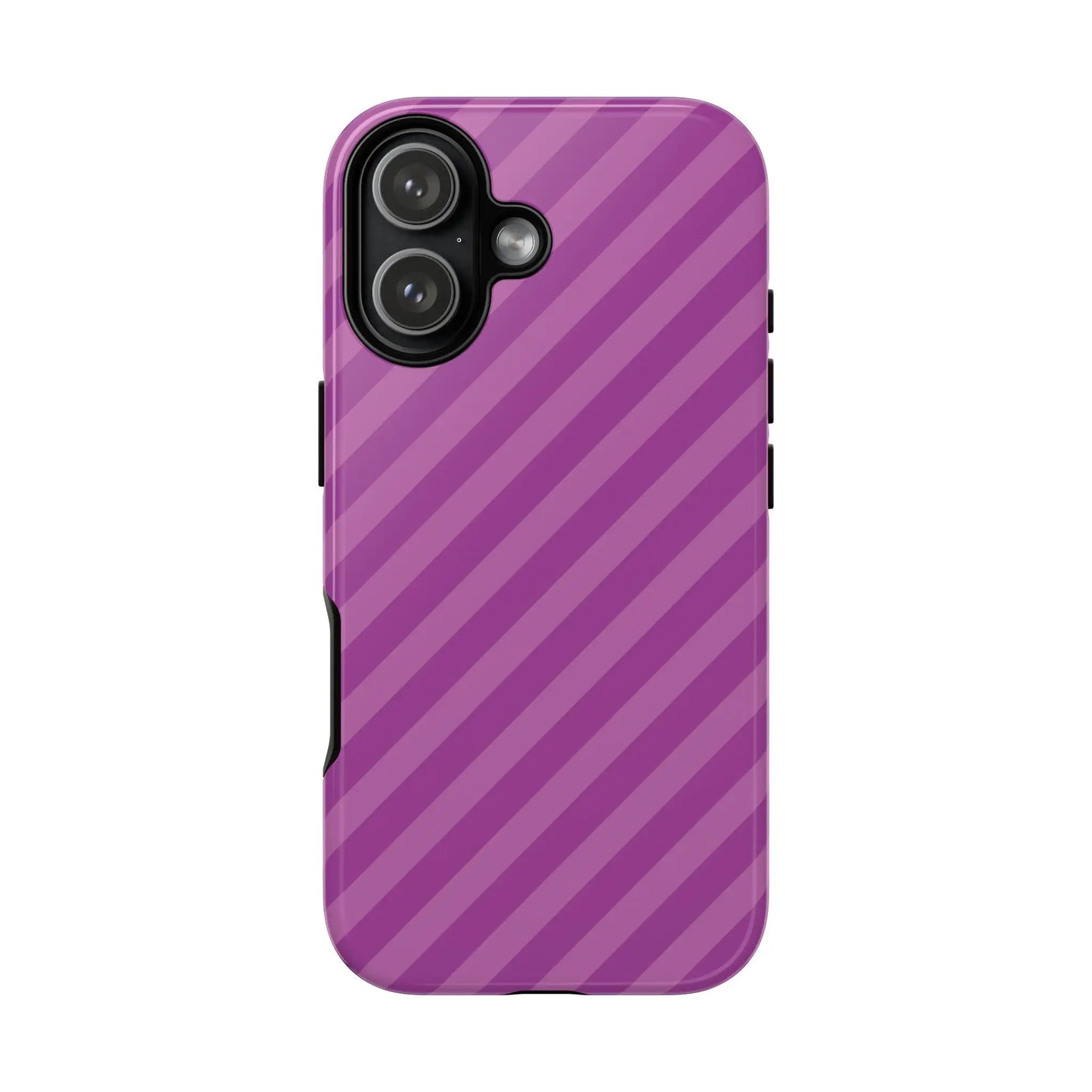 Pink diagonal phone case cover showing the back with a purple diagonal-striped sleek protective shell design