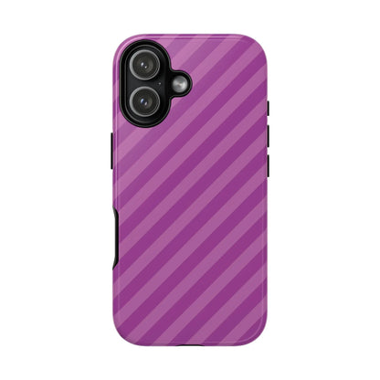 Pink diagonal phone case cover showing the back with a purple diagonal-striped sleek protective shell design