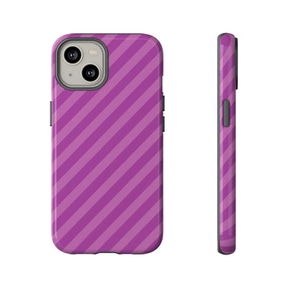 Purple diagonal phone case cover with sleek modern design shown from the back for protective phone accessories gift