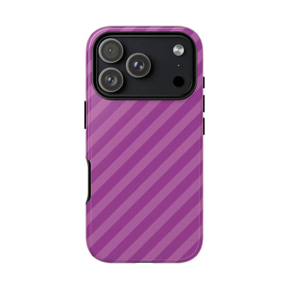 Back view of a purple diagonal phone case cover with a black camera cutout protective shell gift accessory