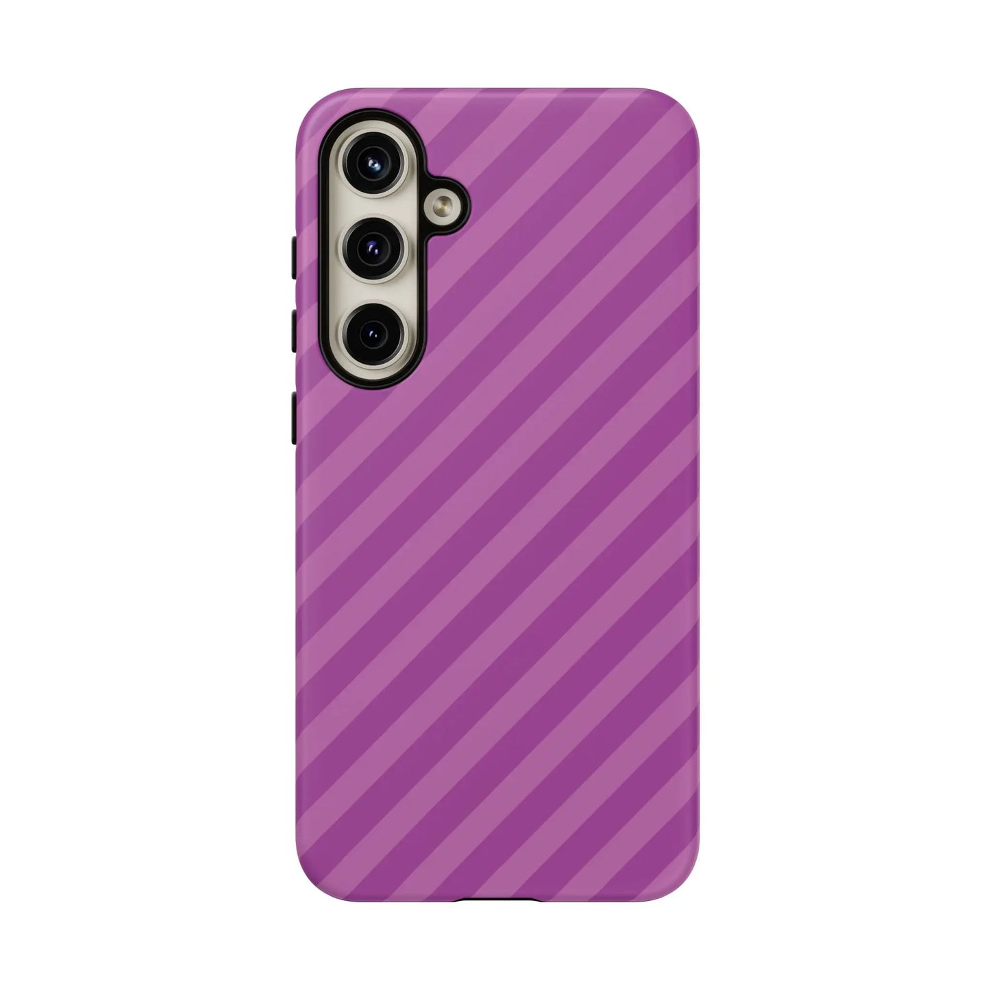 Back view of a purple diagonal phone case cover with sleek modern design for protective pink diagonal phone use