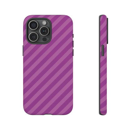 Back of purple diagonal phone case cover with sleek modern design for protective pink diagonal phone accessories gift
