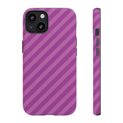 Purple diagonal phone case cover with sleek modern design shown from the back for protective phone accessories gift