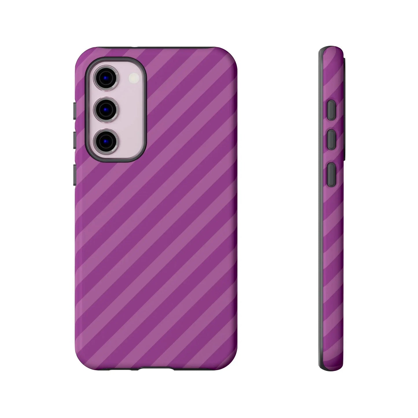 Back side of a purple diagonal phone case cover with sleek modern design for phone accessories and protective shell gift