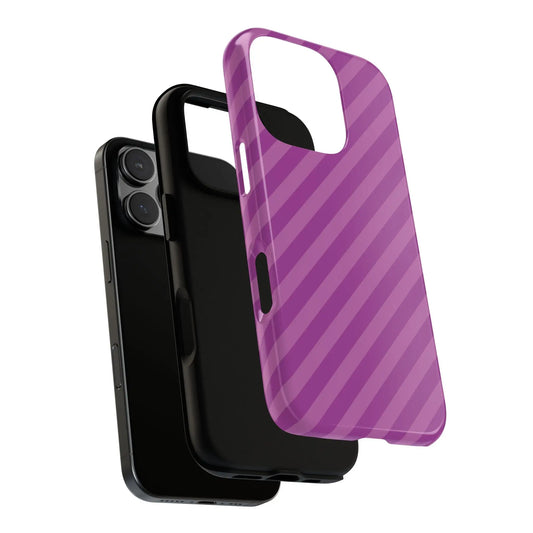 Back side of a purple diagonal phone case cover with glossy finish protective shell for phone accessories gift