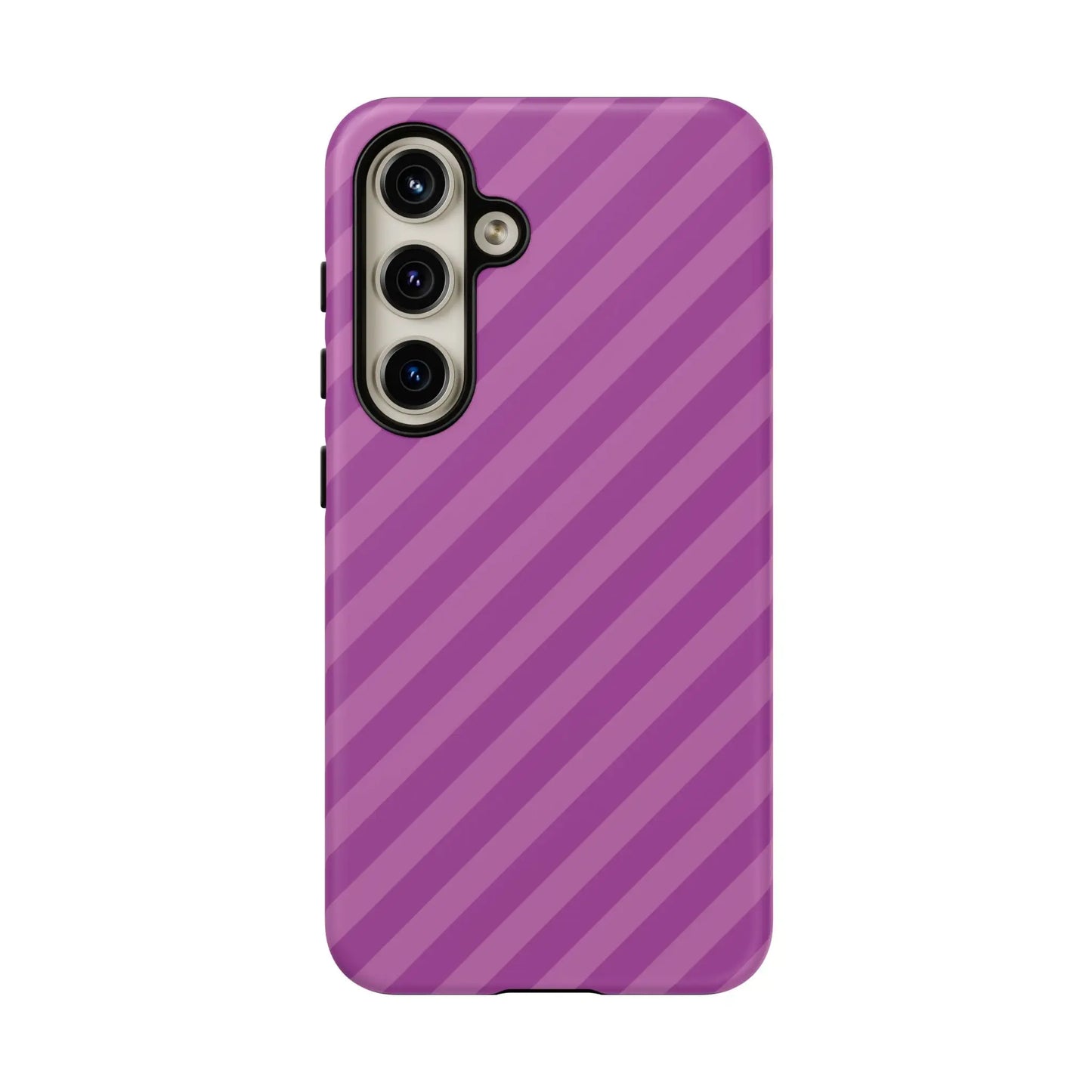 Back side of a sleek purple diagonal phone case cover with protective shell for pink diagonal phone accessories and gifts
