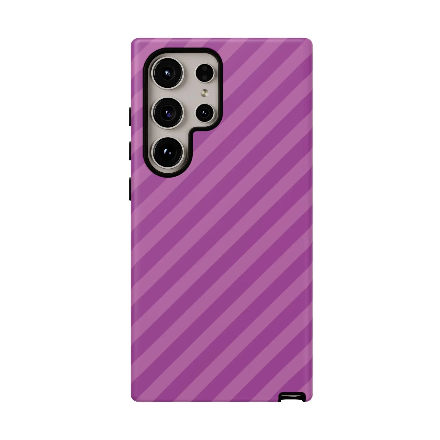 Back side of a sleek purple diagonal phone case cover with a modern design in protective shell style