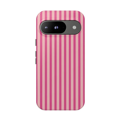 Pink Stripe Everyday Phone Case Cover Protective Smartphone Cover Trendy Accessories - Google Pixel 9 / Glossy - Phone