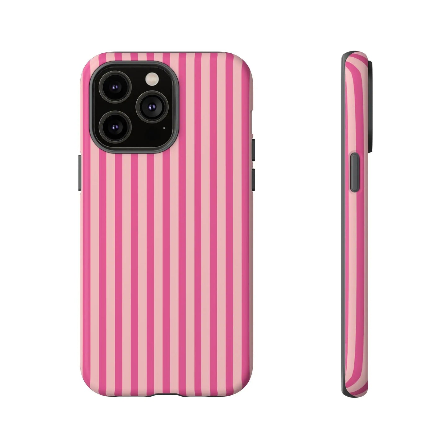Pink Stripe Everyday Phone Case Cover Protective Smartphone Cover Trendy Accessories - iPhone 14 Pro Max / Matte