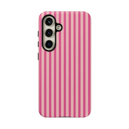 Pink Stripe Everyday Phone Case Cover Protective Smartphone Cover Trendy Accessories - Samsung Galaxy S24 / Matte